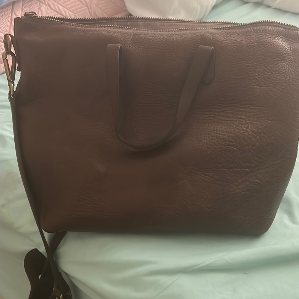 Elegant Brown Leather Tote Bag
